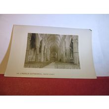 NAVE EAST, LINCOLN CATHEDRAL. unused antique postcard RP =