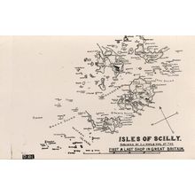 Isles Of Scilly Antique Cornwall Last Shop Map Compass Old RPC Postcard
