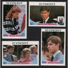 St. Vincent Royal Wedding Prince Andrew 4v 1986 MNH SG#1009-1012 Sc#958-959