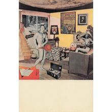 Richard Hamilton Just What Makes Todays Homes Risque Painting Postcard