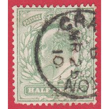 GB KEVII 1902 1/2d YELLOWISH GREEN SG218 GU