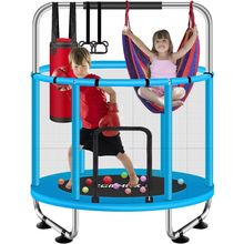 55" Trampoline for Kids with Enclosure, 440Lbs Capacity Indoor & Outdoor Toddler