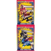 DERRICK THOMAS & MIKE SINGLETARY 1990 CHIEFS & BEARS HOF SB CHAMPION LINEBACKERS