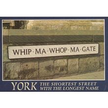 Whip Ma Whop Ma Gate Yorkshire Street Name Signpost Rare 1980s York Postcard