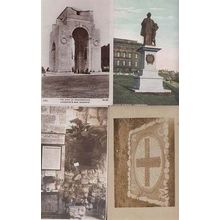 Leicester War Memorial Real Photo Military 4x Postcard + Liverpool Nugent Statue