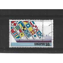 Singapore.SG251 50c Oil-tanker and flags.Fine Used.Jun25