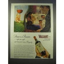 1946 Valiant California Burgundy Wine Ad - So Romantic