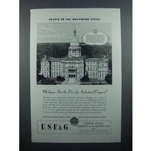 1946 USF&G Insurance Ad - Wolverine State, Michigan
