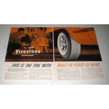 1956 Firestone Supreme Tire Ad - Built-in Peace of Mind