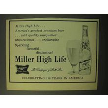 1964 Miller High Life Beer Ad - Sparkling Flavorful