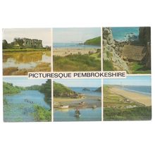 multiview, PICTURESQUE PEMBROKESHIRE ..unused vintage postcard by J. Salmon =