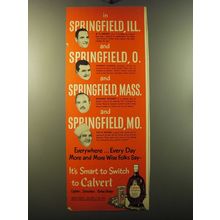 1950 Calvert Reserve Whiskey Ad - In Springfield, Ill.