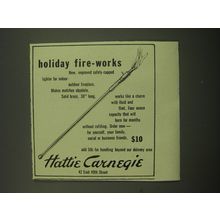 1949 Hattie Carnegie Lighter Ad - Holiday Fire-works