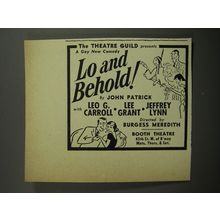 1952 Lo and Behold Play Ad - The Theatre guild presents a gay new comedy