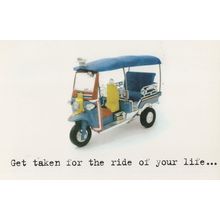 India Chinese Egypt Asian Taxi Ride Tuk Tuk Advertising Postcard