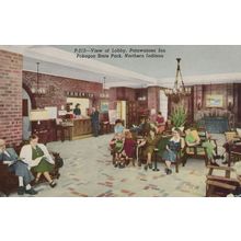 Indiana Pokagon State Park View Of The Lobby Potawatomi Inn USA Postcard