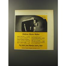 1953 Cine-Kodak Royal Magazine Camera Ad - Lifetime movie maker