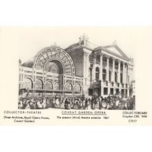 Victorian Covent Garden Opera House London 1861 Painting Postcard