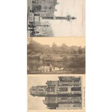 Kensington London Old School Gardens Monument 3x Postcard s