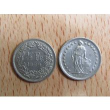 Switzerland 1969 1/2 Half Franc Coin