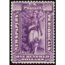 PR113, Mint HR RARE $100 Newspaper Stamp With Crowe Cert Cat $3500 - Stuart Katz