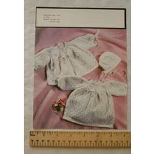 Leaflet no. 710 dress, jacket & bonnet, 4 ply, 16-20 inch, 41-51 cm