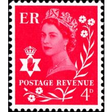 GB 1969 QEII Northern Ireland 4d Bright Vermilion Unmounted Mint MNH Sc 9 stamp