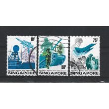 Singapore.Tenth Anniversary of National Service set of 3.Fine Used.Jun25