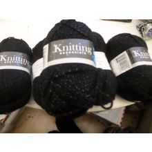 Knitting Essentials - Black Sparkle Yarn 5 x 50g Shade No.991-30