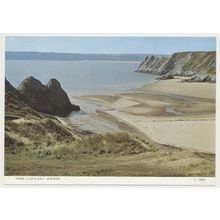 GOWER Three Cliffs Bay mid 20th C. RPPC Judges C 1040