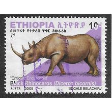 ETH 2005 10c 'BLACK RHINOCEROS' FINE USED (EBID70-337)