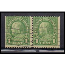 Used 632 1c Benjamin Franklin Average BPS Hor Pair KA7225