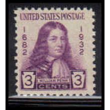 724 3c William Penn Fine MNH O3432
