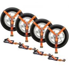 Car Tie Down Straps Kit, Lasso Style 2" x 120" Tire Straps, 5512 LBS Working...
