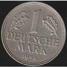 1955 J Germany 1 Mark Coin