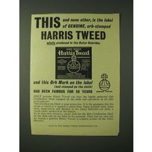 1960 Harris Tweed Fashion Ad - This and none other