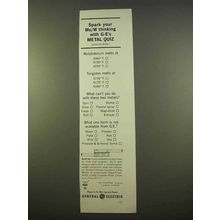 1963 General Electric Metals Ad - Molybdenum, Tungsten