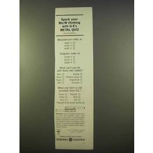 1963 General Electric Metals Ad - Molybdenum