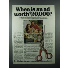1977 Windsor Canadian Whisky Ad - Ad Worth $20,000?