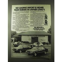 1982 Subaru Hatchback, Station Wagon, Brat Ad