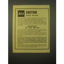 1966 BEA British European Airways Ad - BEA Editor News Review