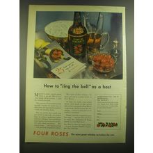 1945 Four Roses Whiskey Ad - How to ring the bell as a host