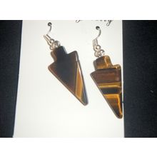 Large tigers eye arrow head earrings inspiration grounding