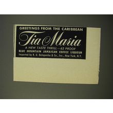 1954 Tia Maria Liqueur Ad - Greetings from the Caribbean