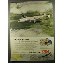 1954 TWA Airlines Ad - TWA flies the finest