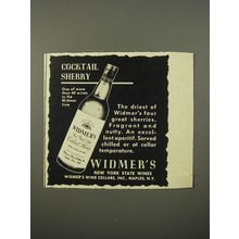 1954 Widmer's New York State Cocktail Sherry Advertisement