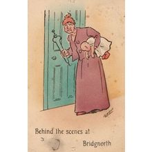 Behind The Scenes at Bridgnorth Shropshire Old Comic Postcard