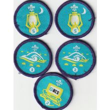 Scout Badges 5 x Staged 2000+ - Black Backs - Used (BY69)