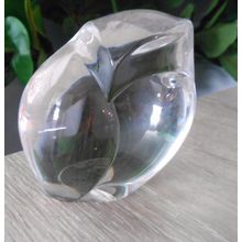 Dansk Austrian Clear Crystal Glass Owl Paperweight Figurine Glassware