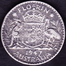 1947 Australia Florin (2 Shillings) coin "Replica"